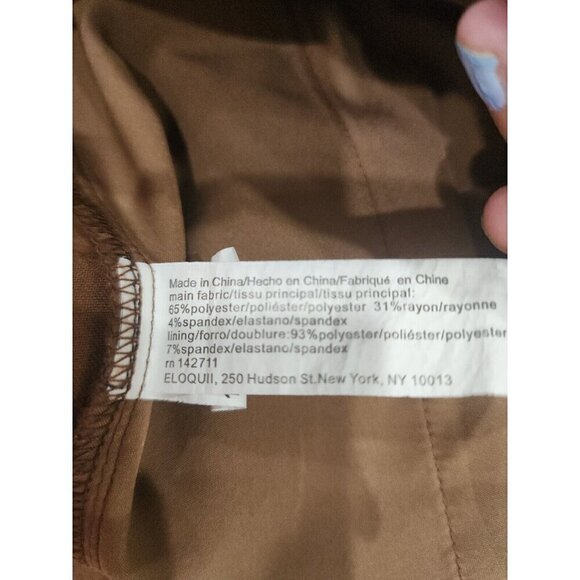 Eloquii Pants High Rise Brown Flare Leg Trouser Stretch Women's 16 - Picture 6 of 8